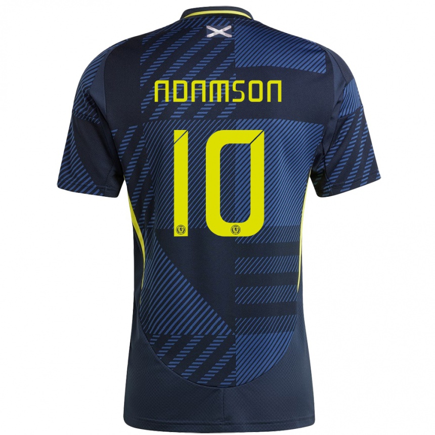 Vyrai Škotija Calum Adamson #10 Tamsiai Mėlyna Namų Marškinėliai 24-26 T-Shirt