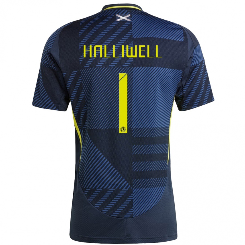 Vyrai Škotija Alfie Halliwell #1 Tamsiai Mėlyna Namų Marškinėliai 24-26 T-Shirt