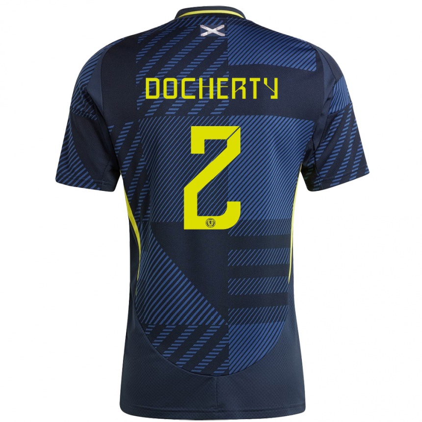 Vyrai Škotija Nicola Docherty #2 Tamsiai Mėlyna Namų Marškinėliai 24-26 T-Shirt