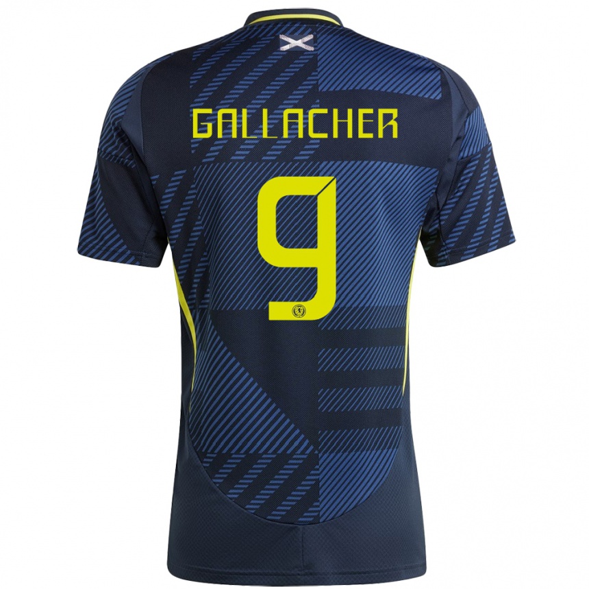 Vyrai Škotija Amy Gallacher #9 Tamsiai Mėlyna Namų Marškinėliai 24-26 T-Shirt