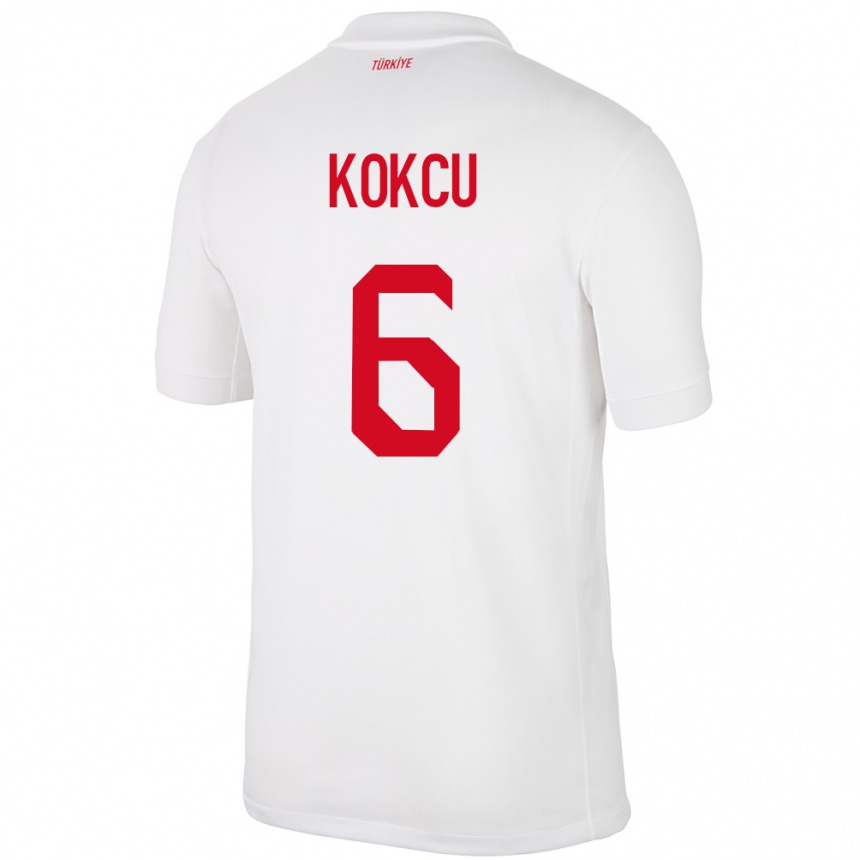 Vyrai Turkija Orkun Kökçü #6 Baltas Namų Marškinėliai 24-26 T-Shirt
