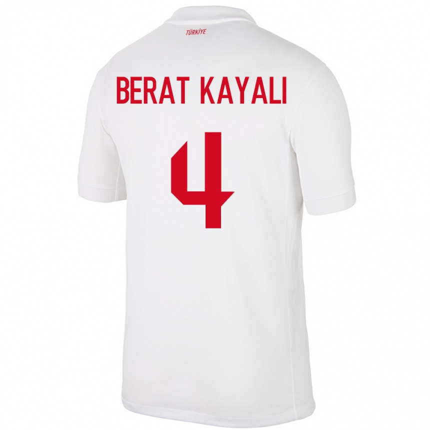 Vyrai Turkija Hasan Berat Kayalı #4 Baltas Namų Marškinėliai 24-26 T-Shirt