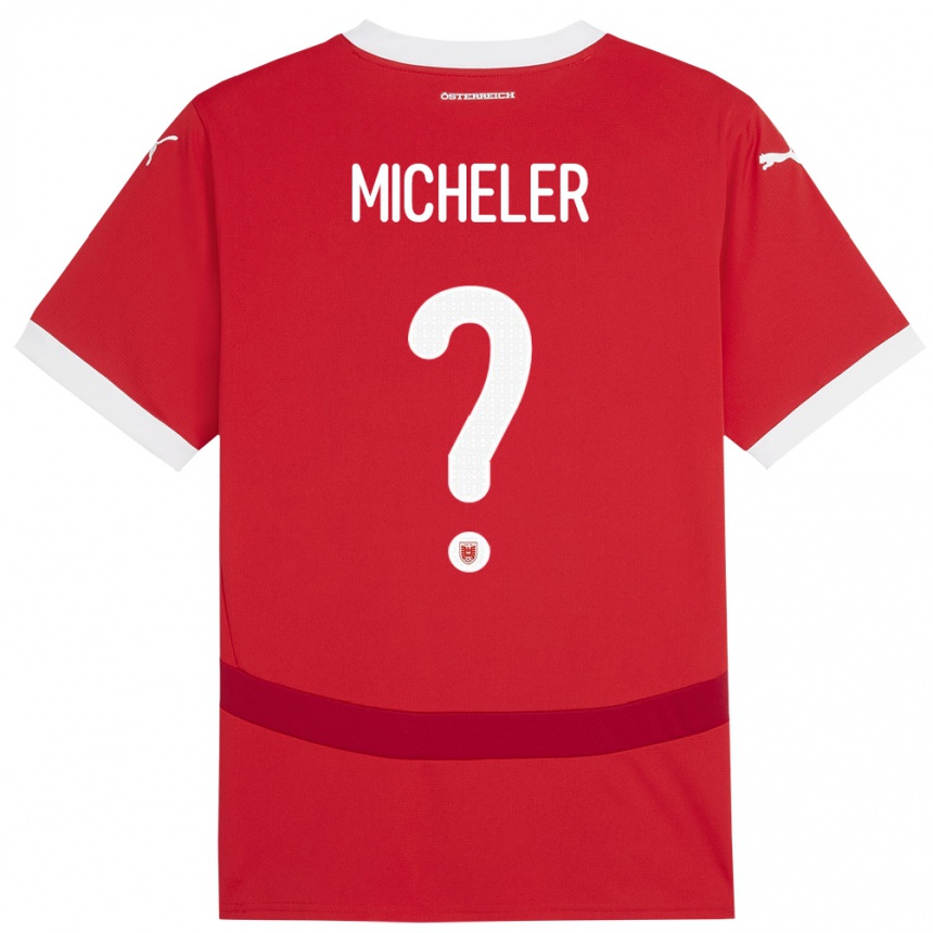 Vyrai Austrija Florian Micheler #0 Raudona Namų Marškinėliai 24-26 T-Shirt