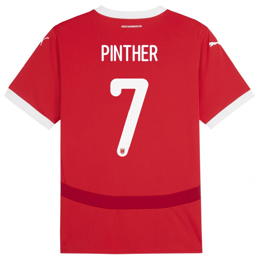 Vyrai Austrija Viktoria Pinther #7 Raudona Namų Marškinėliai 24-26 T-Shirt