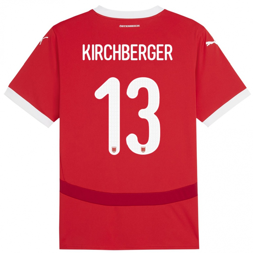 Vyrai Austrija Virginia Kirchberger #13 Raudona Namų Marškinėliai 24-26 T-Shirt