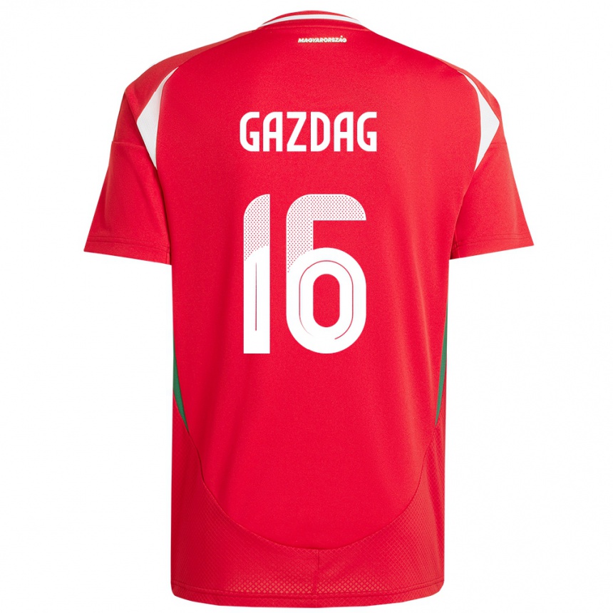 Vyrai Vengrija Dániel Gazdag #16 Raudona Namų Marškinėliai 24-26 T-Shirt