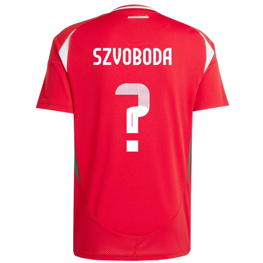 Vyrai Vengrija Dániel Szvoboda #0 Raudona Namų Marškinėliai 24-26 T-Shirt