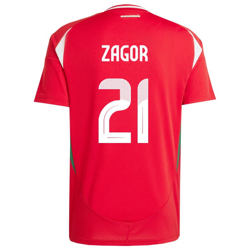 Vyrai Vengrija Bernadett Zágor #21 Raudona Namų Marškinėliai 24-26 T-Shirt