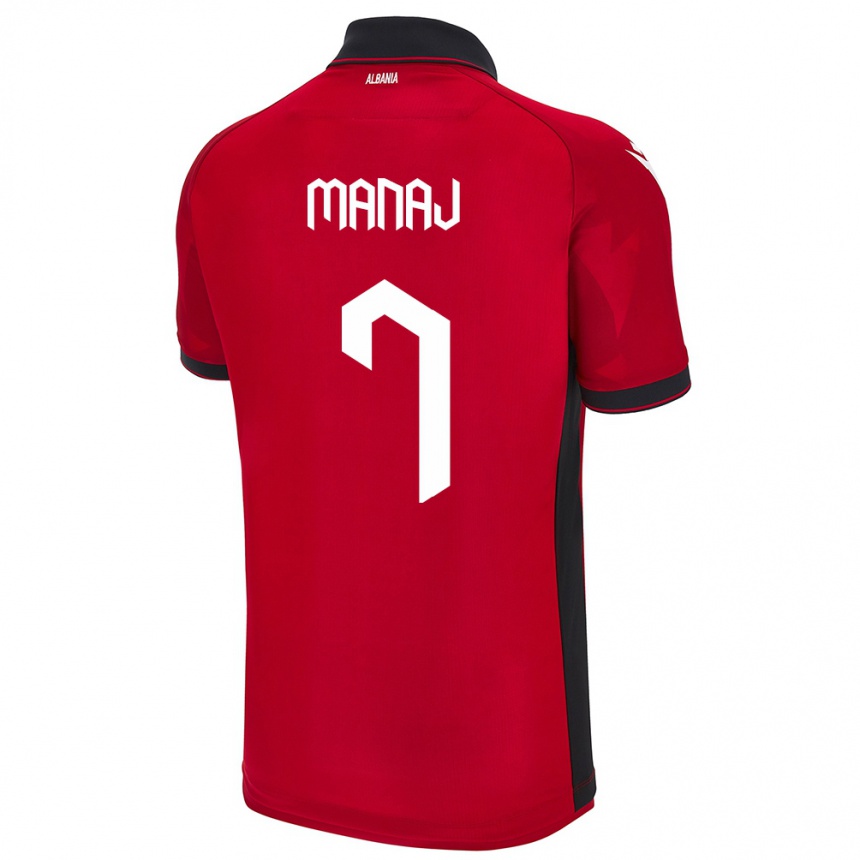 Vyrai Albanija Rey Manaj #7 Raudona Namų Marškinėliai 24-26 T-Shirt