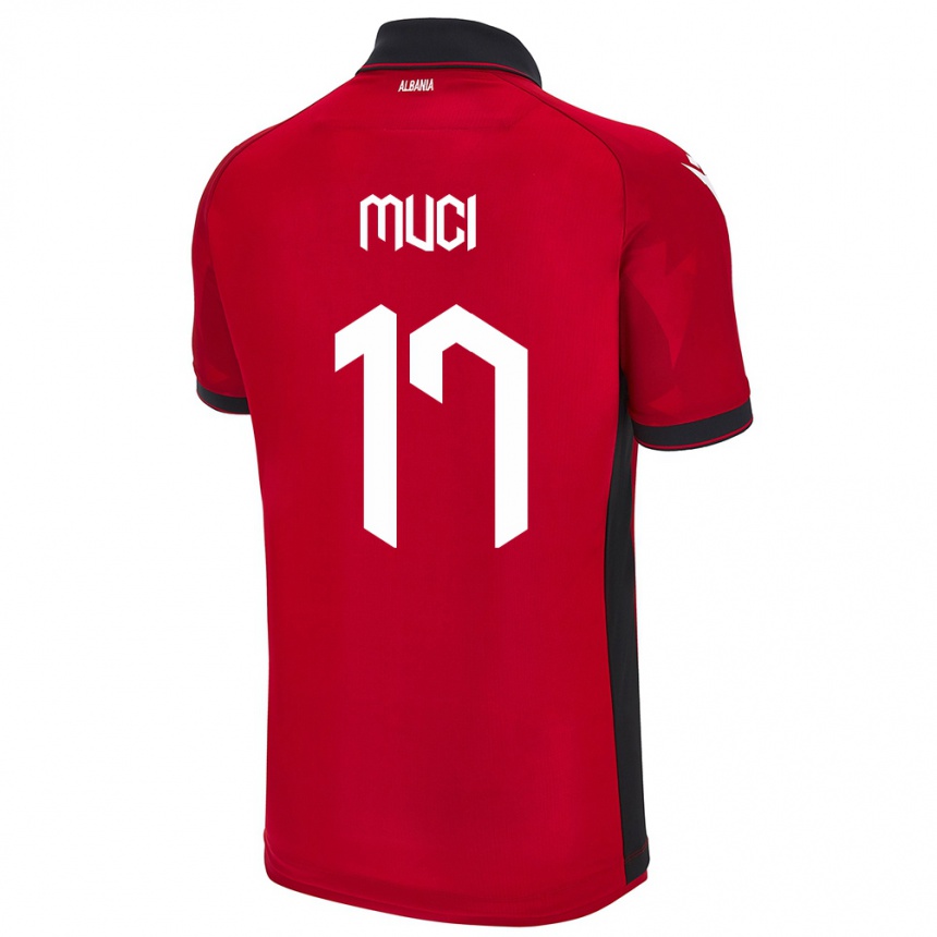 Vyrai Albanija Ernest Muci #17 Raudona Namų Marškinėliai 24-26 T-Shirt