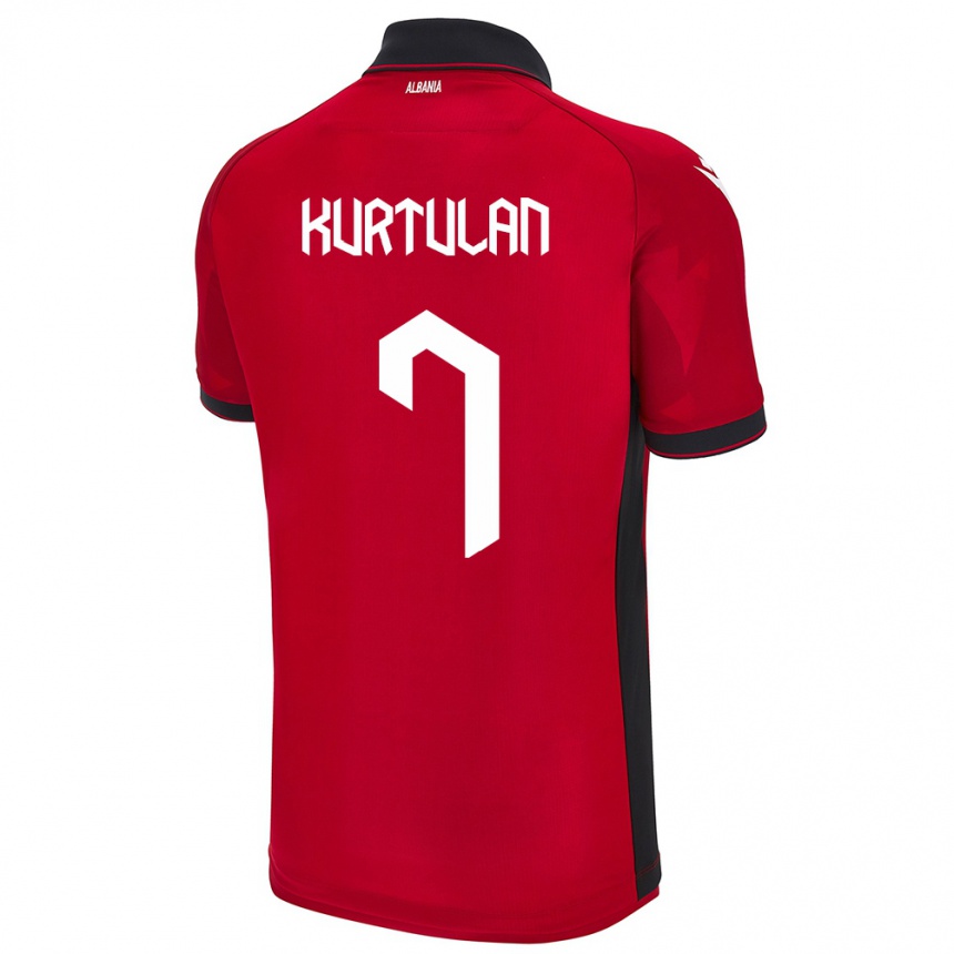 Vyrai Albanija Arda Kurtulan #7 Raudona Namų Marškinėliai 24-26 T-Shirt