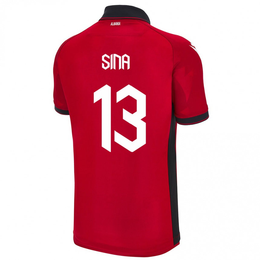 Vyrai Albanija Samuele Sina #13 Raudona Namų Marškinėliai 24-26 T-Shirt