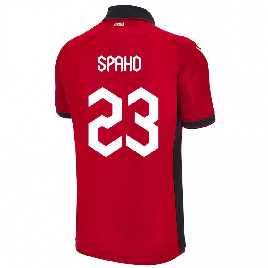 Vyrai Albanija Klesjana Spaho #23 Raudona Namų Marškinėliai 24-26 T-Shirt