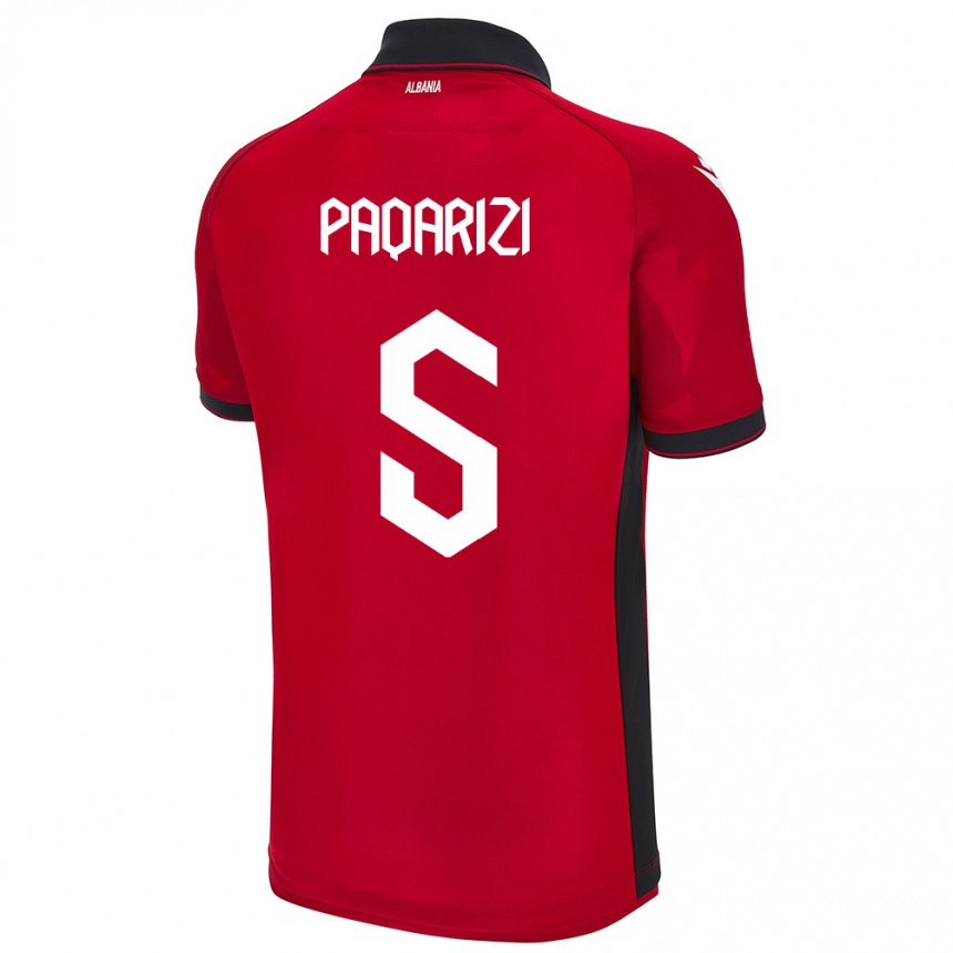 Vyrai Albanija Vesa Paqarizi #5 Raudona Namų Marškinėliai 24-26 T-Shirt