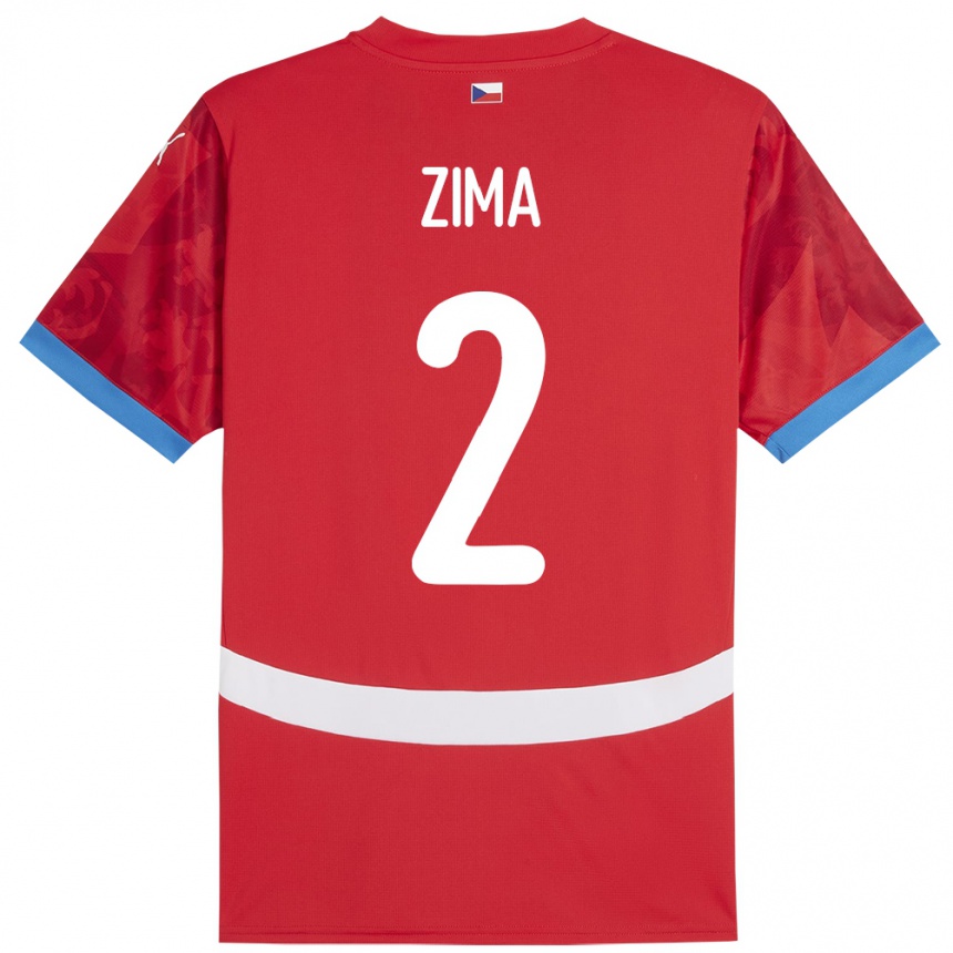 Vyrai Čekija David Zima #2 Raudona Namų Marškinėliai 24-26 T-Shirt