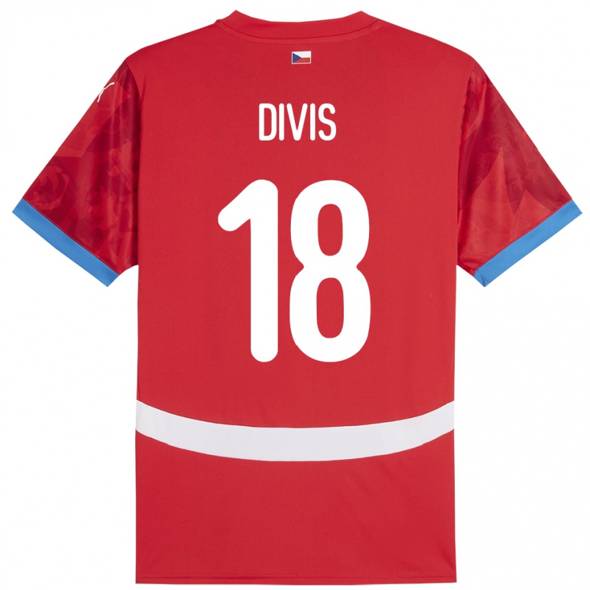 Vyrai Čekija Matej Divis #18 Raudona Namų Marškinėliai 24-26 T-Shirt
