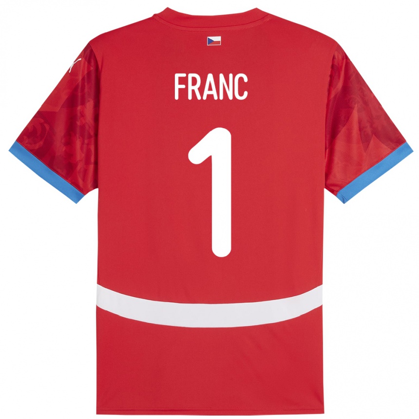 Vyrai Čekija Lukas Franc #1 Raudona Namų Marškinėliai 24-26 T-Shirt
