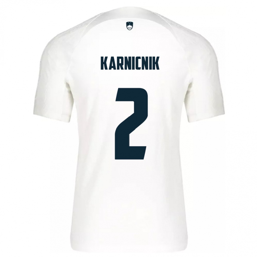 Vyrai Slovėnija Zan Karnicnik #2 Baltas Namų Marškinėliai 24-26 T-Shirt