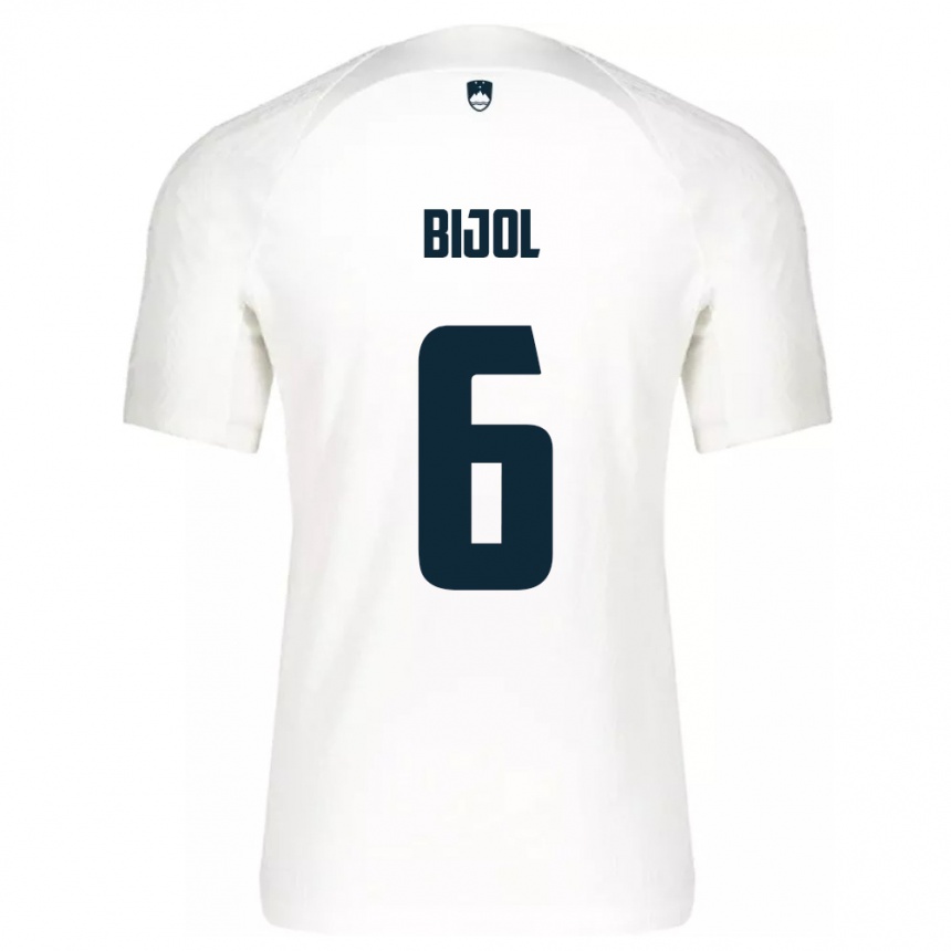 Vyrai Slovėnija Jaka Bijol #6 Baltas Namų Marškinėliai 24-26 T-Shirt