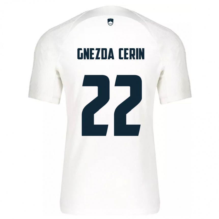 Vyrai Slovėnija Adam Gnezda Cerin #22 Baltas Namų Marškinėliai 24-26 T-Shirt