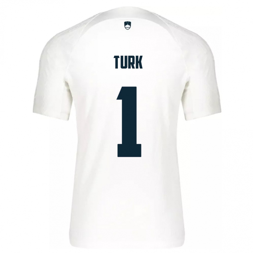 Vyrai Slovėnija Martin Turk #1 Baltas Namų Marškinėliai 24-26 T-Shirt