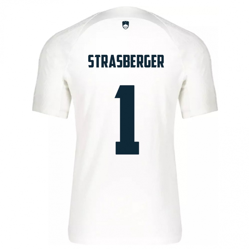 Vyrai Slovėnija Tim Strasberger #1 Baltas Namų Marškinėliai 24-26 T-Shirt
