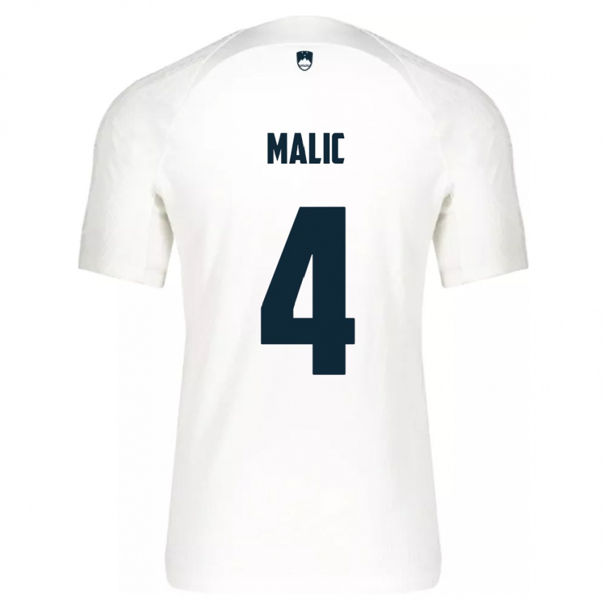 Vyrai Slovėnija Arjan Malic #4 Baltas Namų Marškinėliai 24-26 T-Shirt