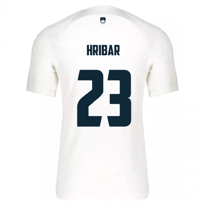Vyrai Slovėnija Lan Hribar #23 Baltas Namų Marškinėliai 24-26 T-Shirt