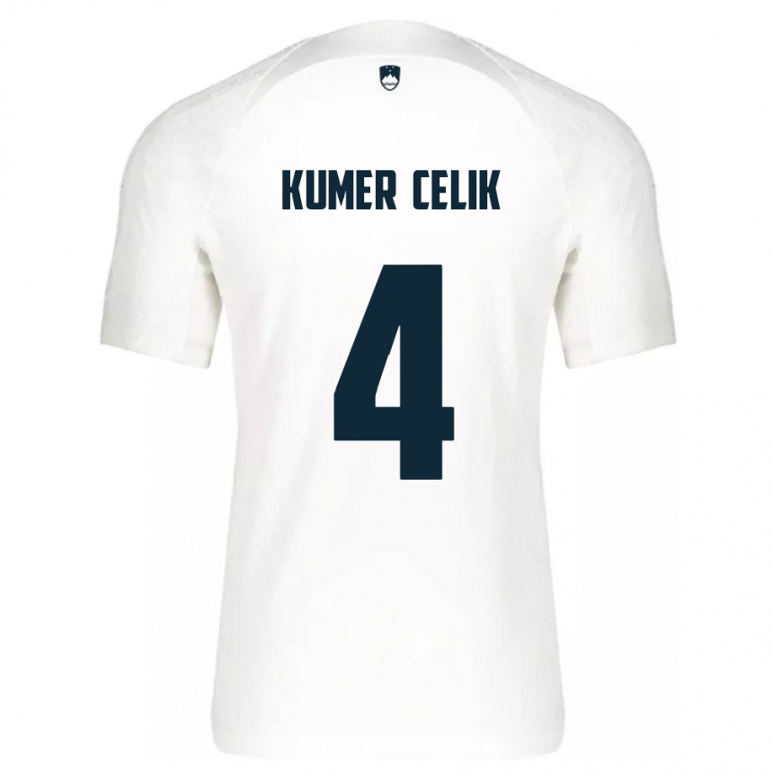 Vyrai Slovėnija An Kumer Celik #4 Baltas Namų Marškinėliai 24-26 T-Shirt