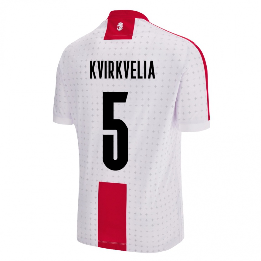 Vyrai Sakartvelas Solomon Kvirkvelia #5 Baltas Namų Marškinėliai 24-26 T-Shirt