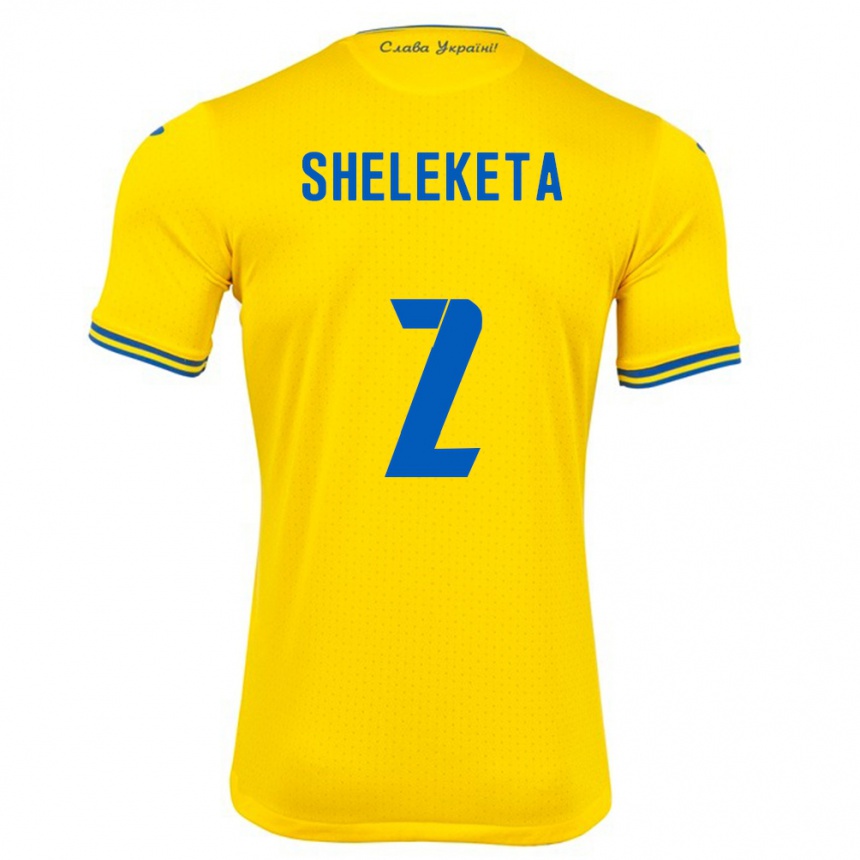 Vyrai Ukraina Mykyta Sheleketa #2 Geltona Namų Marškinėliai 24-26 T-Shirt