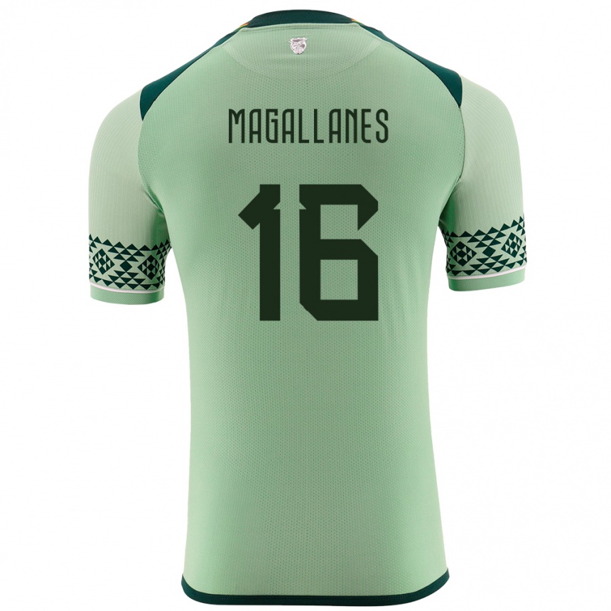 Vyrai Bolivija Juan Magallanes #16 Šviesiai Žalia Namų Marškinėliai 24-26 T-Shirt