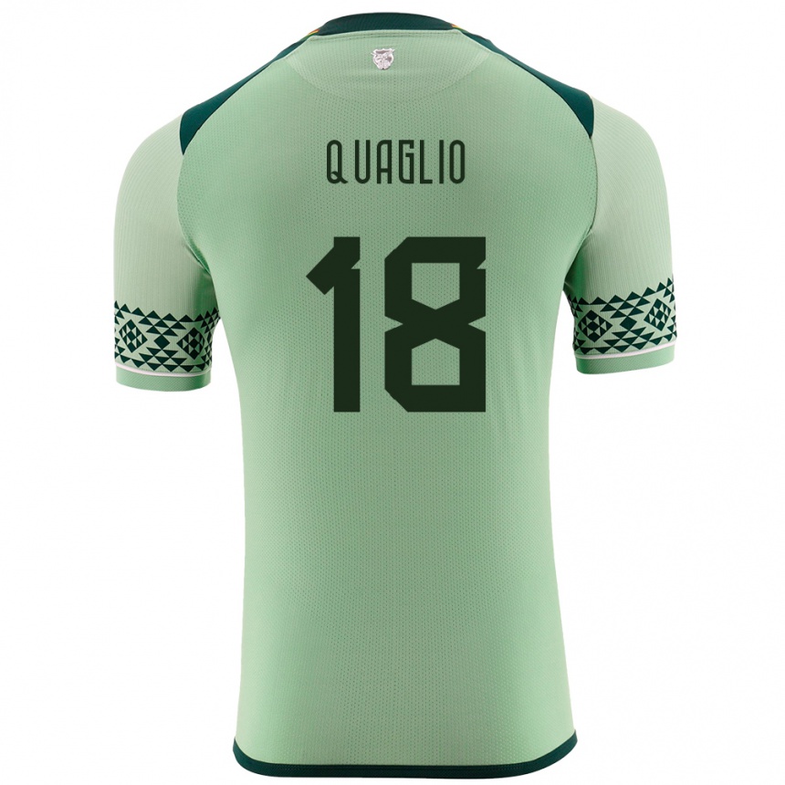 Vyrai Bolivija Fabricio Quaglio #18 Šviesiai Žalia Namų Marškinėliai 24-26 T-Shirt