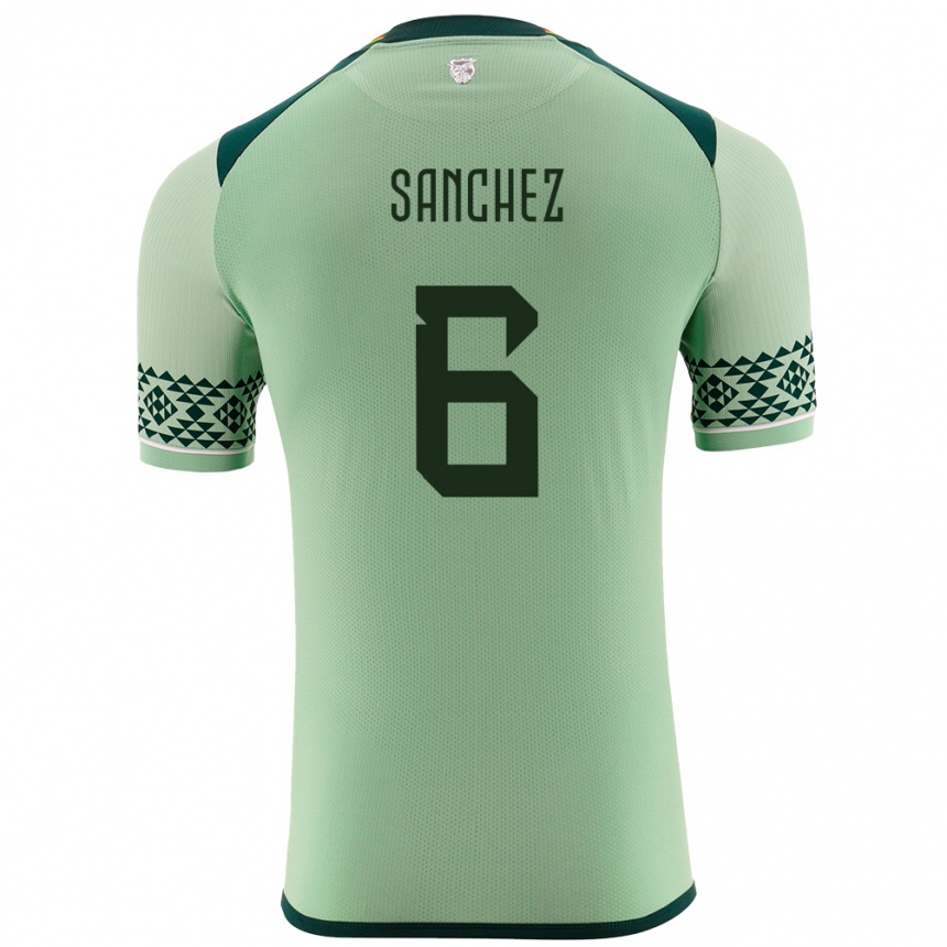 Vyrai Bolivija Lucas Sanchez #6 Šviesiai Žalia Namų Marškinėliai 24-26 T-Shirt