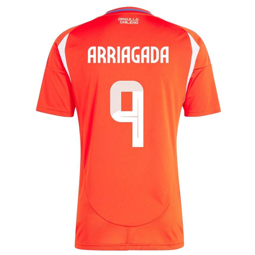 Vyrai Čilė Luciano Arriagada #9 Raudona Namų Marškinėliai 24-26 T-Shirt