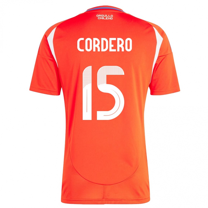 Vyrai Čilė Renato Cordero #15 Raudona Namų Marškinėliai 24-26 T-Shirt