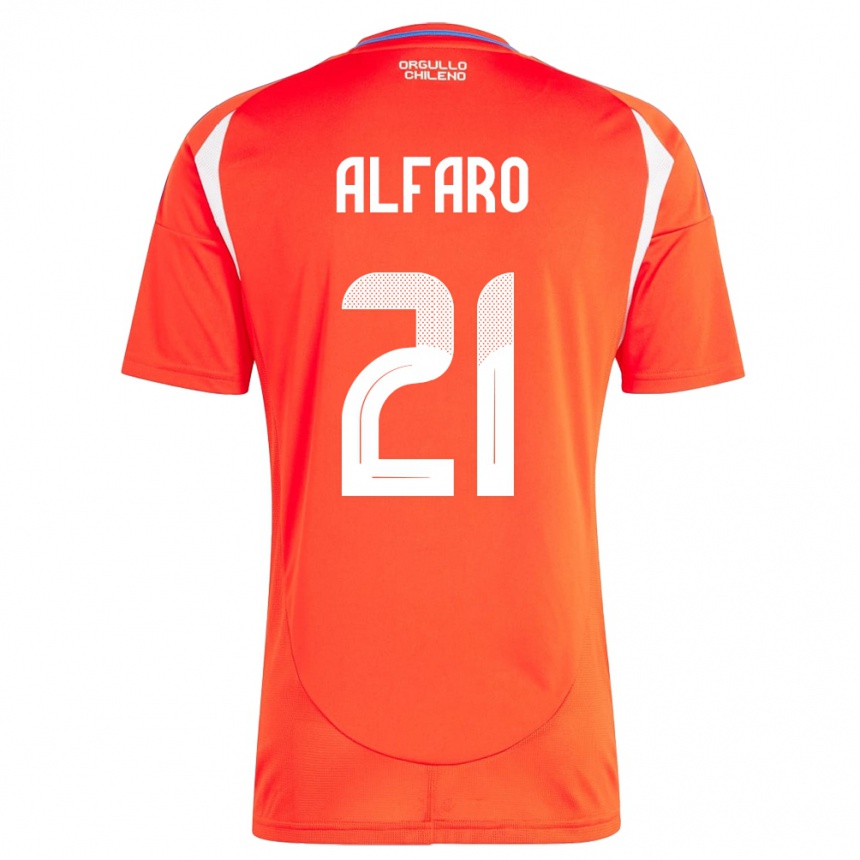 Vyrai Čilė Julián Alfaro #21 Raudona Namų Marškinėliai 24-26 T-Shirt