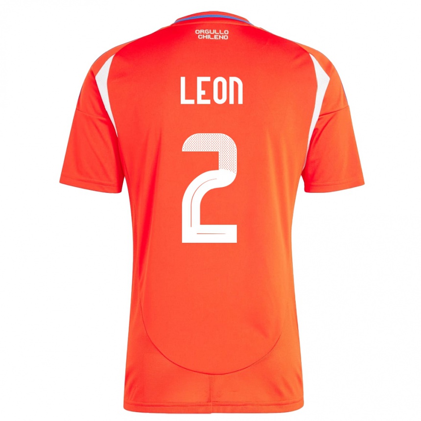 Vyrai Čilė Maicol León #2 Raudona Namų Marškinėliai 24-26 T-Shirt