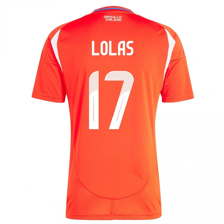 Vyrai Čilė Manuel Lolas #17 Raudona Namų Marškinėliai 24-26 T-Shirt