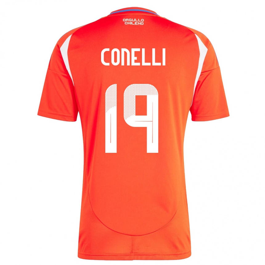 Vyrai Čilė Vicente Conelli #19 Raudona Namų Marškinėliai 24-26 T-Shirt