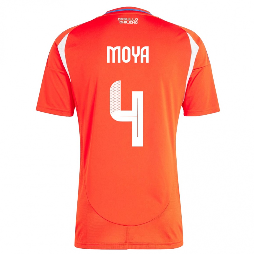 Vyrai Čilė Matías Moya #4 Raudona Namų Marškinėliai 24-26 T-Shirt