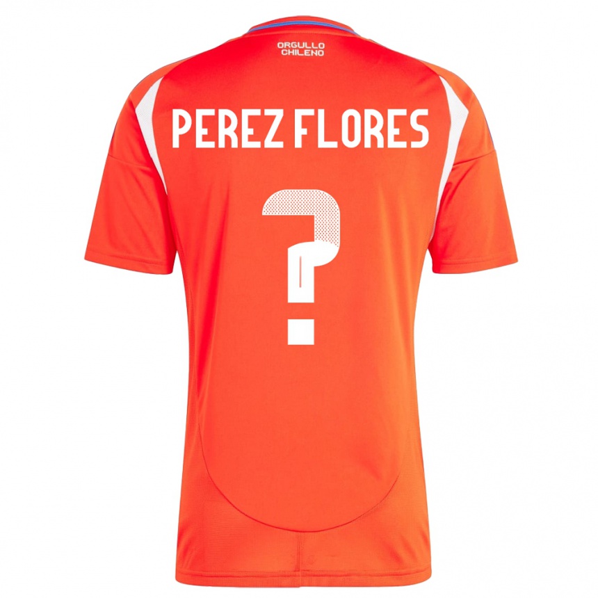 Vyrai Čilė Benjamín Pérez Flores #0 Raudona Namų Marškinėliai 24-26 T-Shirt