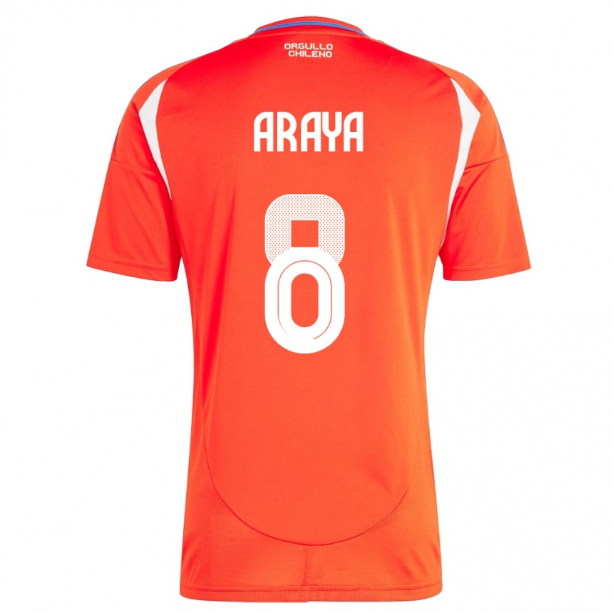 Vyrai Čilė Karen Araya #8 Raudona Namų Marškinėliai 24-26 T-Shirt