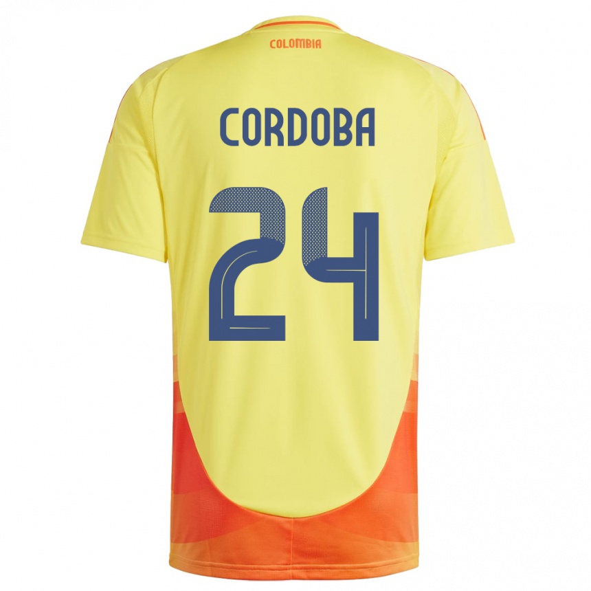 Vyrai Kolumbija Jhon Córdoba #24 Geltona Namų Marškinėliai 24-26 T-Shirt