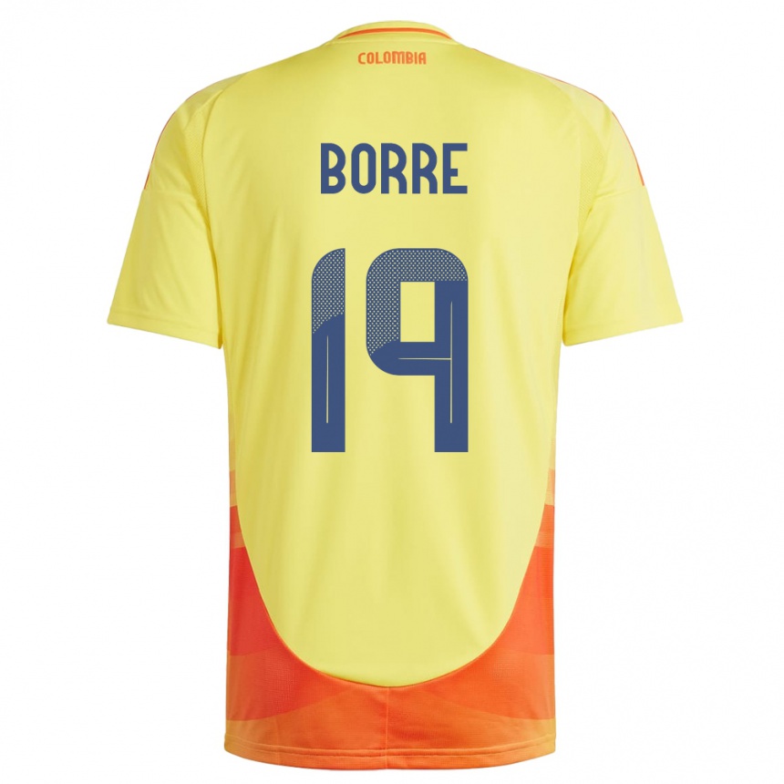 Vyrai Kolumbija Rafael Borré #19 Geltona Namų Marškinėliai 24-26 T-Shirt