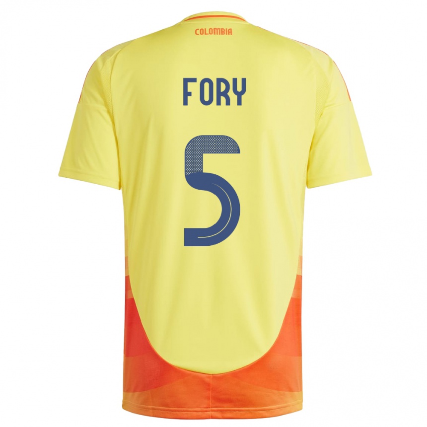 Vyrai Kolumbija Jimer Fory #5 Geltona Namų Marškinėliai 24-26 T-Shirt