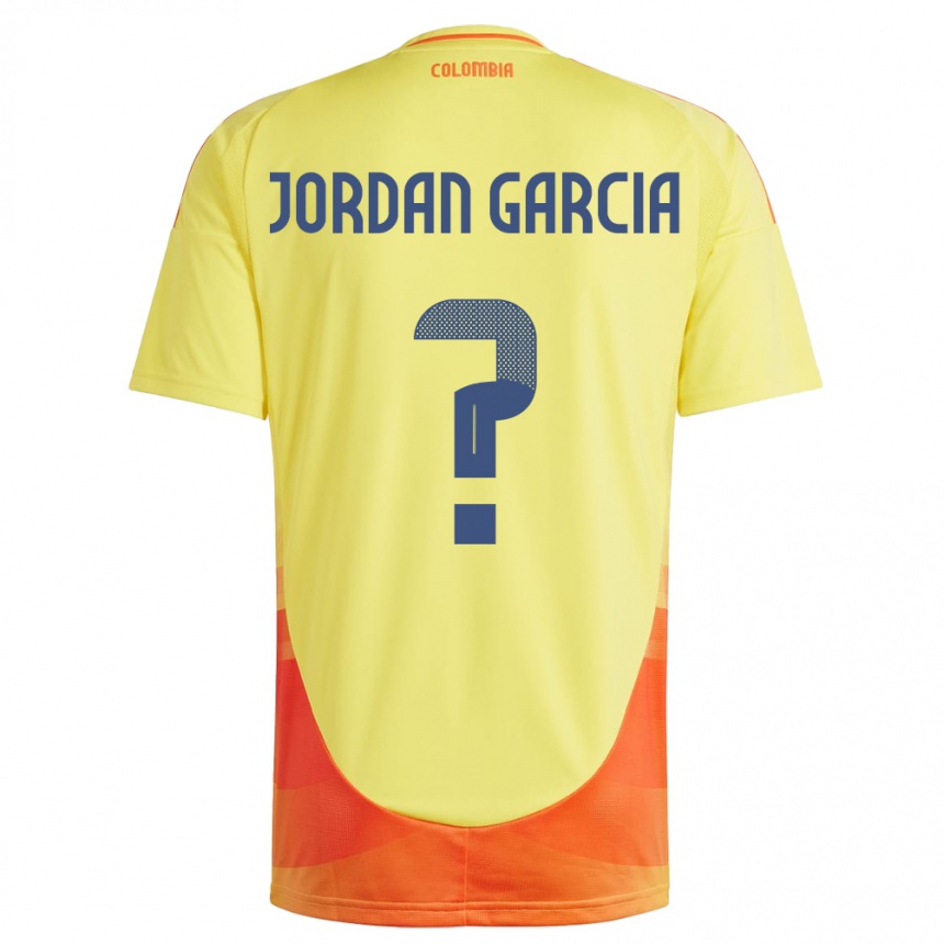 Vyrai Kolumbija Jordan García #0 Geltona Namų Marškinėliai 24-26 T-Shirt