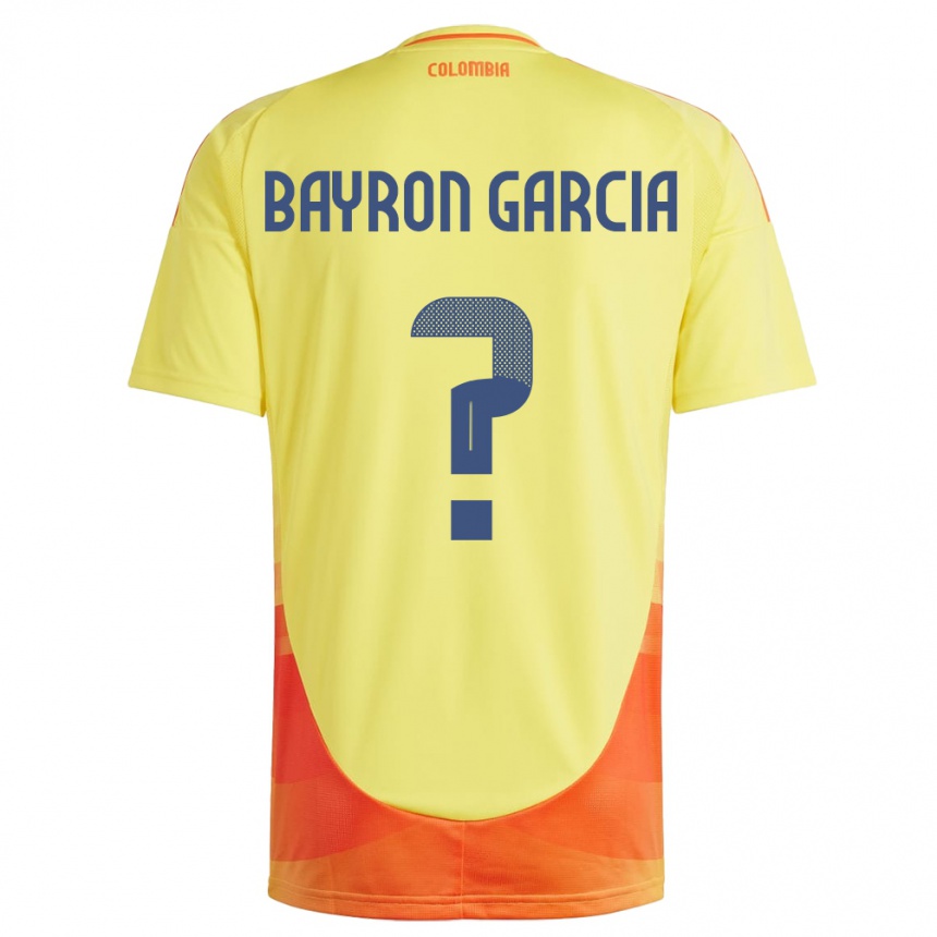 Vyrai Kolumbija Bayron García #0 Geltona Namų Marškinėliai 24-26 T-Shirt