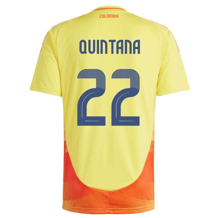 Vyrai Kolumbija Breiner Quintana #22 Geltona Namų Marškinėliai 24-26 T-Shirt