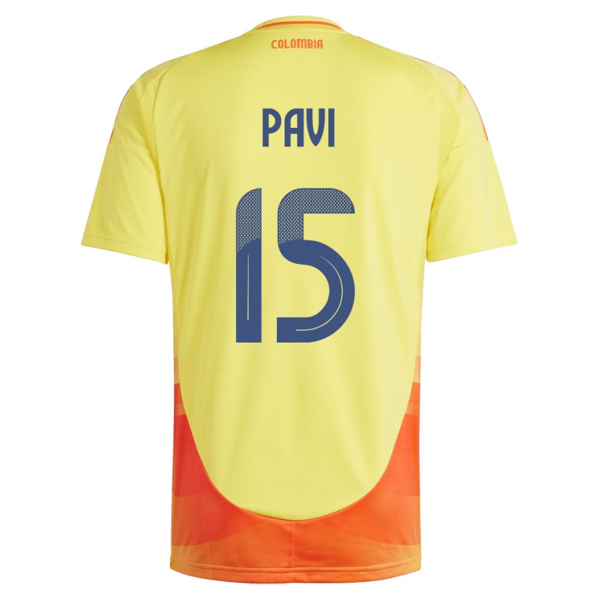 Vyrai Kolumbija Manuela Paví #15 Geltona Namų Marškinėliai 24-26 T-Shirt